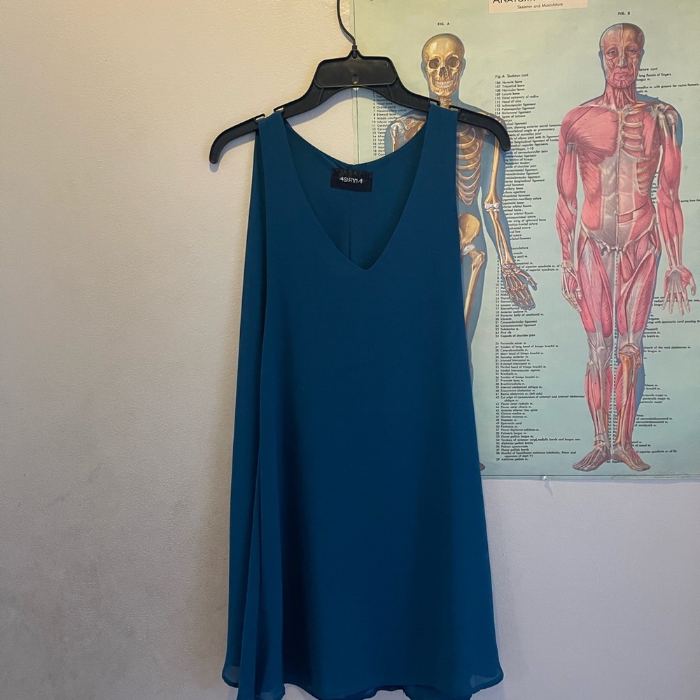 Teal cape dress